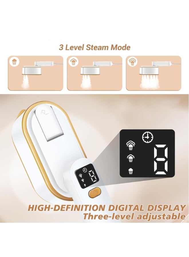 Celeritek Portable Steamer Iron for Clothes - 1200W Handheld Size Portable Steamer, 3 Steam Levels with LCD Screen, 10S Fast Heat-up, for Dress Shirt Home Travel - Image 3